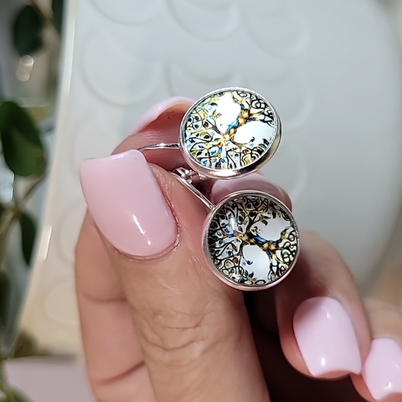 Tree of Life Medallion Drop Earrings - Picture 2 of 5